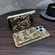 iPhone 16 Plus Denior D24 Paint MagSafe Card Slot Phone Case - Yellow Wood Grain