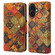 iPhone 16 Plus Denior Flower Language Series Cork Fabric Oil Edge Leather Phone Case - Autumn