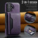 iPhone 16 Plus DG.MING MAGKING-K2 Series MagSafe RFID Card Bag Detachable Phone Case - Purple