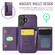 iPhone 16 Plus DG.MING MAGKING-K2 Series MagSafe RFID Card Bag Detachable Phone Case - Purple