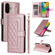 iPhone 16 Plus Diamond Lattice Leather Flip Phone Case - Rose Gold