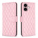 iPhone 16 Plus Diamond Lattice Wallet Flip Leather Phone Case - Pink
