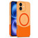 iPhone 16 Plus Dual Color Stitching MagSafe Magnetic PC Phone Case - Orange