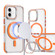 iPhone 16 Plus Dual-Color Clear Acrylic Hybrid TPU Lens Flip Holder MagSafe Phone Case - Orange