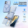 iPhone 16 Plus DUX DUCIS Lawa Series 2 in 1 Wallet Zipper Detachable MagSafe Phone Case with Lanyard - Light Blue