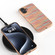 iPhone 16 Plus Electroplated Frame Color Lattice Texture PU Phone Case - Tangerine