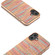 iPhone 16 Plus Electroplated Frame Color Lattice Texture PU Phone Case - Tangerine