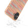 iPhone 16 Plus Electroplated Frame Color Lattice Texture PU Phone Case - Tangerine