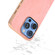 iPhone 16 Plus Electroplated Frame PU Leather Full Coverage Phone Case - Pink