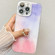 iPhone 16 Plus Electroplated Marble Texture Ring Holder Phone Case - Blue S11