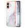 iPhone 16 Plus Electroplating Marble Pattern Dual-side IMD TPU Shockproof Phone Case - White 006