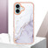 iPhone 16 Plus Electroplating Marble Pattern Dual-side IMD TPU Shockproof Phone Case - White 006
