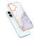 iPhone 16 Plus Electroplating Marble Pattern Dual-side IMD TPU Shockproof Phone Case - White 006