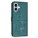 iPhone 16 Plus Embossed Kitten Phone Leather Case with Lanyard - Dark Green