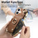 iPhone 16 Plus Fashion Ring Card Bag Phone Case with Hang Loop - Brown