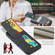iPhone 16 Plus Fierre Shann Crazy Horse Card Holder Back Cover PU Phone Case - Black