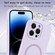 iPhone 16 Plus Fine Hole Pure Color Liquid Silicone MagSafe Phone Case - Lilac