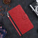 iPhone 16 Plus Floral Embossed Pattern Leather Phone Case - Red