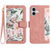 iPhone 16 Plus Floral Pattern Leather Phone Case with Lanyard - Pink