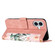 iPhone 16 Plus Floral Pattern Leather Phone Case with Lanyard - Pink