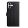 iPhone 16 Plus Genuine Leather Fingerprint-proof Flip Phone Case - Black