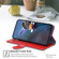 iPhone 16 Plus Geometric Stitching Leather Phone Case - Red