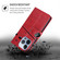 iPhone 16 Plus Geometric Stitching Leather Phone Case - Red