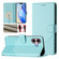 iPhone 16 Plus Honeycomb Embossing RFID Leather Phone Case - Mint Green