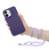 iPhone 16 Plus Honeycomb Radiating Lens Holder Magsafe Phone Case with Lanyard - Purple