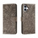 iPhone 16 Plus Lace Flower Embossing Flip Leather Phone Case - Grey