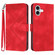 iPhone 16 Plus Line Pattern Skin Feel Leather Phone Case - Red