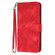 iPhone 16 Plus Line Pattern Skin Feel Leather Phone Case - Red