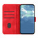 iPhone 16 Plus Line Pattern Skin Feel Leather Phone Case - Red