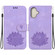 iPhone 16 Plus Lotus Embossed Leather Phone Case - Purple