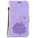 iPhone 16 Plus Lotus Embossed Leather Phone Case - Purple