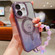 iPhone 16 Plus Loves Leaves Gradient Glitter Bracelets Carbon Fiber Magsafe TPU Phone Case - Purple