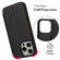iPhone 16 Plus Magnetic Armor Series RFID Card Slots Leather Phone Case - Purple