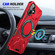iPhone 16 Plus MagSafe Magnetic Shockproof Phone Case with Ring Holder - Red