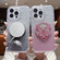 iPhone 16 Plus Mirror Butterfly Holder Glitterr MagSafe Phone Case - Purple