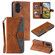iPhone 16 Plus Nail Skin Feel Stitching Calf Texture Leather Phone Case - Brown