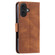iPhone 16 Plus Nail Skin Feel Stitching Calf Texture Leather Phone Case - Brown