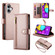 iPhone 16 Plus Nine Card-slot Zipper Wallet Bag Leather Phone Case - Pink