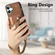 iPhone 16 Plus Retro Cross Wristband Wallet Leather Back Phone Case - Brown