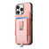 iPhone 16 Plus Retro Magsafe Cross Leather Pull-Out Card Bag Back Phone Case - Pink