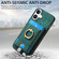 iPhone 16 Plus Retro Splitable Magnetic Card Bag Leather Phone Case - Green
