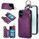 iPhone 16 Plus RFlD Anti-theft Double Buckle Ring Zipper Card Phone Case - Dark Purple