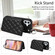 iPhone 16 Plus Rhombic Texture Card Bag Phone Case with Short Lanyard - Black