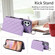 iPhone 16 Plus Rhombic Texture Card Bag Phone Case with Short Lanyard - Purple