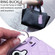iPhone 16 Plus Rhombic Texture Card Bag Phone Case with Short Lanyard - Purple