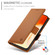 iPhone 16 Plus Side Buckle Magnetic Frosted Leather Phone Case - Brown